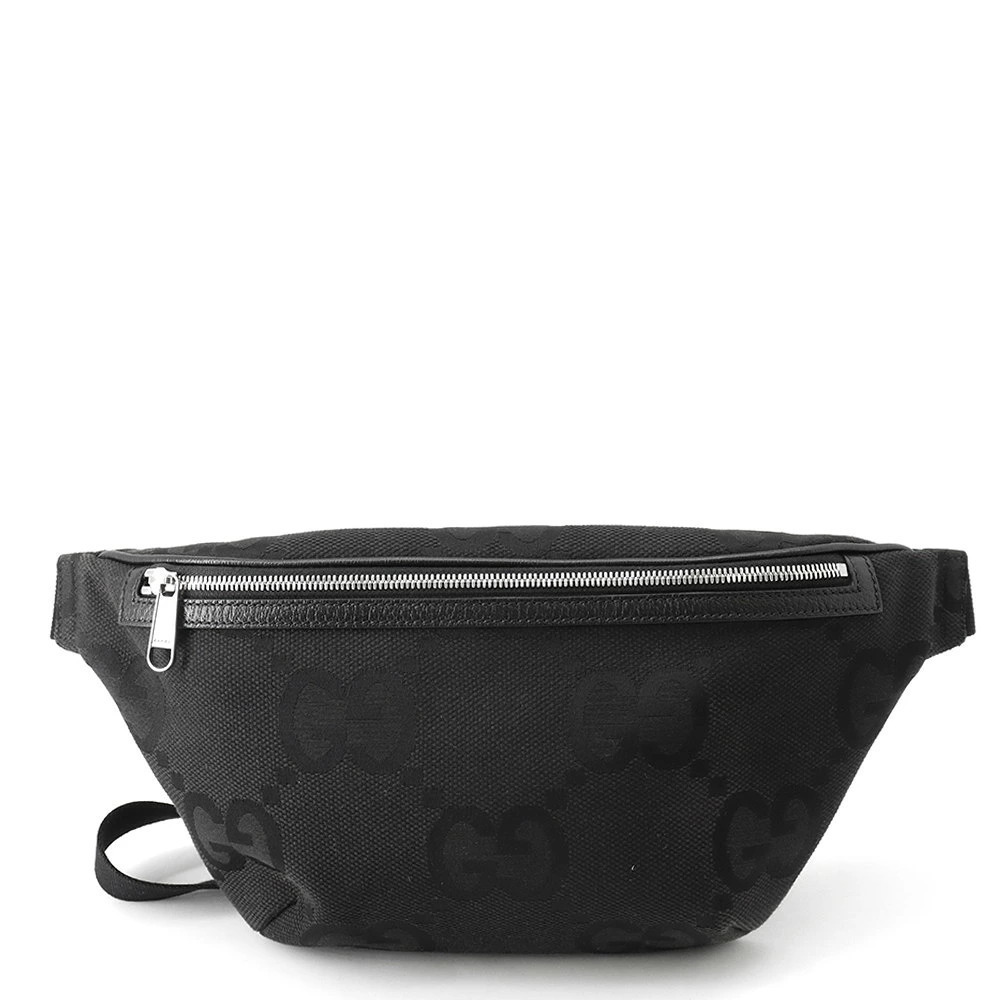 Gucci Jumbo GG Body Bag Waist Canvas Belt Black